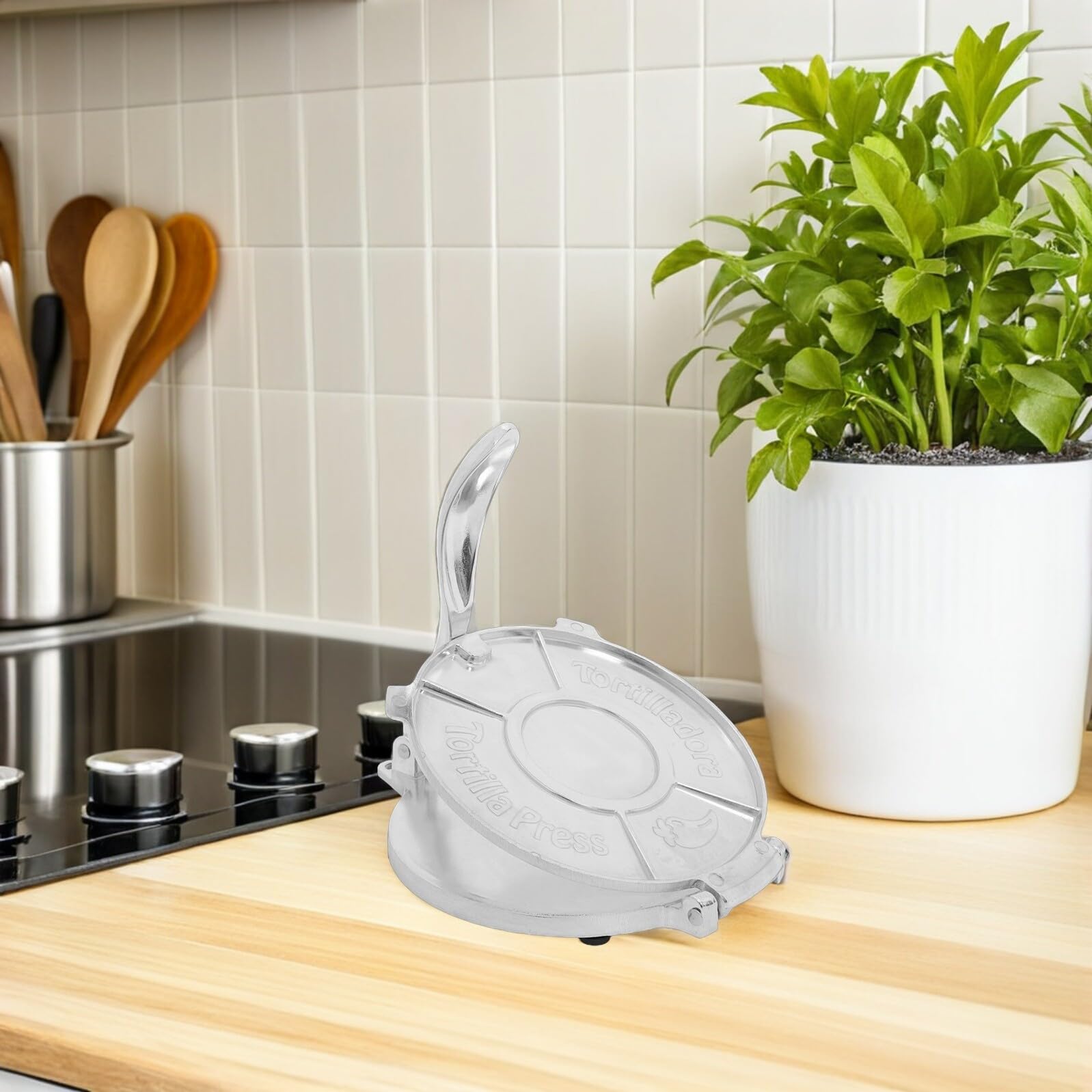 Gatuida Pressa per Tortillas di Mais Manuale in Lega di Alluminio da 8 Pollici Macchina per fare Tortillas e Involucri di Gnocchi Impugnatura Ergonomica Adatta per Cucina Domestica e