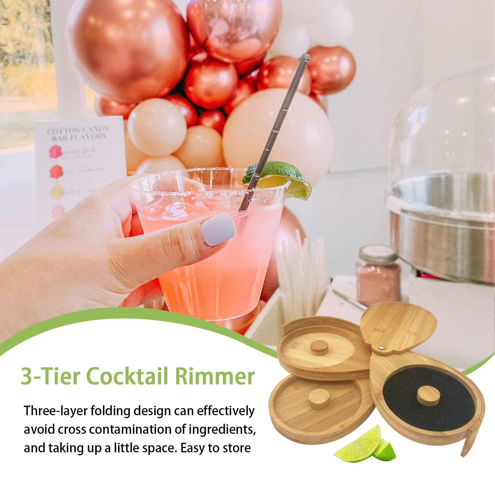 Caja De Condimento De Cóctel De 3 Niveles Con Borde Para Bar | Meses Sin Interés