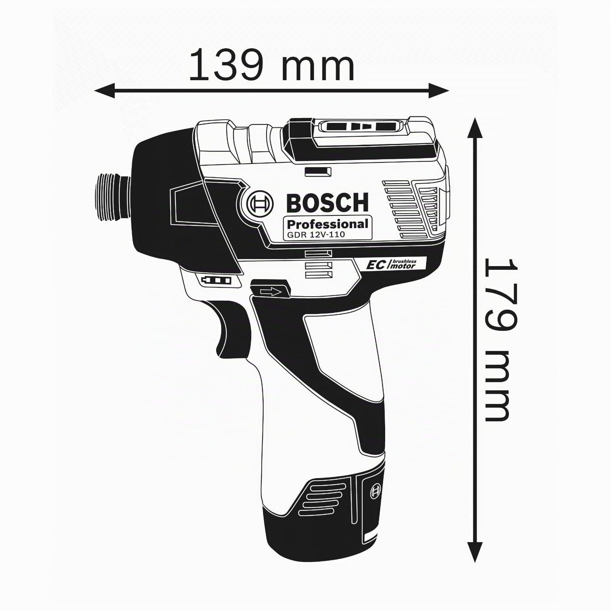 Bosch Professional 12V System atornillador de impacto a batería GDR 12V-110 (sin batería/cargador)