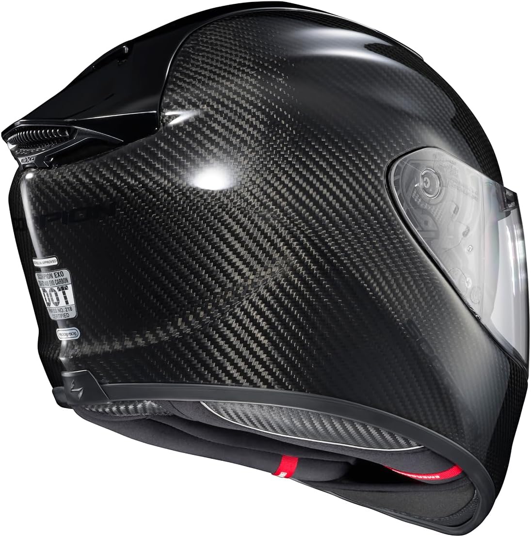ScorpionEXO ST1400 EVO Carbon Fiber Full Face Sport Touring Street Motorcycle Helmet - Bluetooth Ready Speaker Pockets DOT ECE Solid (Gloss Black - Large)