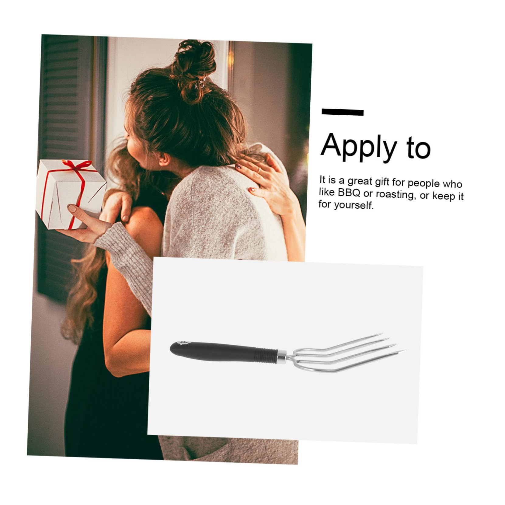 INOOMP 3pezzi Inossidabile Barbecue Fork Antiscivolo Utensile Per Grigliate Per Arrosti Costine Pollame e