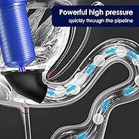 Vista 2 de Émbolo de inodoro, herramienta para eliminar obstrucciones de drenaje con ventosas de 4 tamaños, pistola de drenaje de aire de alta presión, abridor