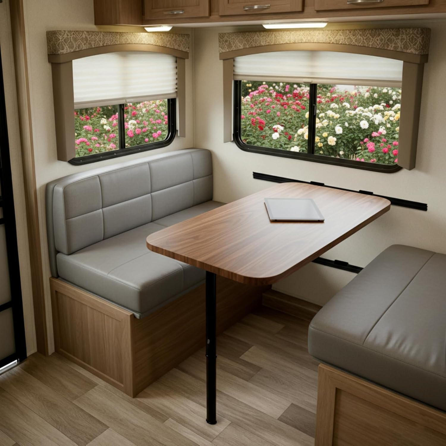 RV Folding Table Leg, 28.7 Inch Aluminum Alloy Detachable Support. 730mm Height Stand for Motorhome, Camper, Travel Trailer & Boat. Heavy Duty Mount for Dinette Desk (Black)