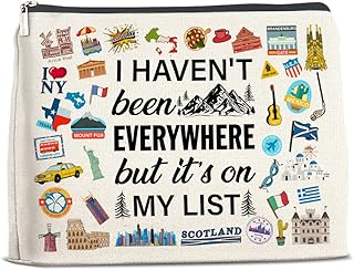 Travel Gifts Makeup Bag for Travelers Women Who Like to Travel | I Haven't Been Everywhere But It's on My List, Cosmetic Bag, Makeup Pouch, with Zipper