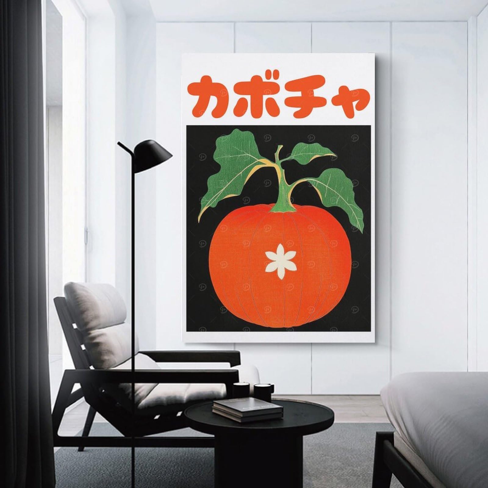 Junmoney Unframe-Style-22 Canvas Art Print Japanese Pumpkin Art Print, 16X24inch(40X60cm), For Contemporary Homes, Apartments Or Offices, Decorative Canvas Decor For Home Updates