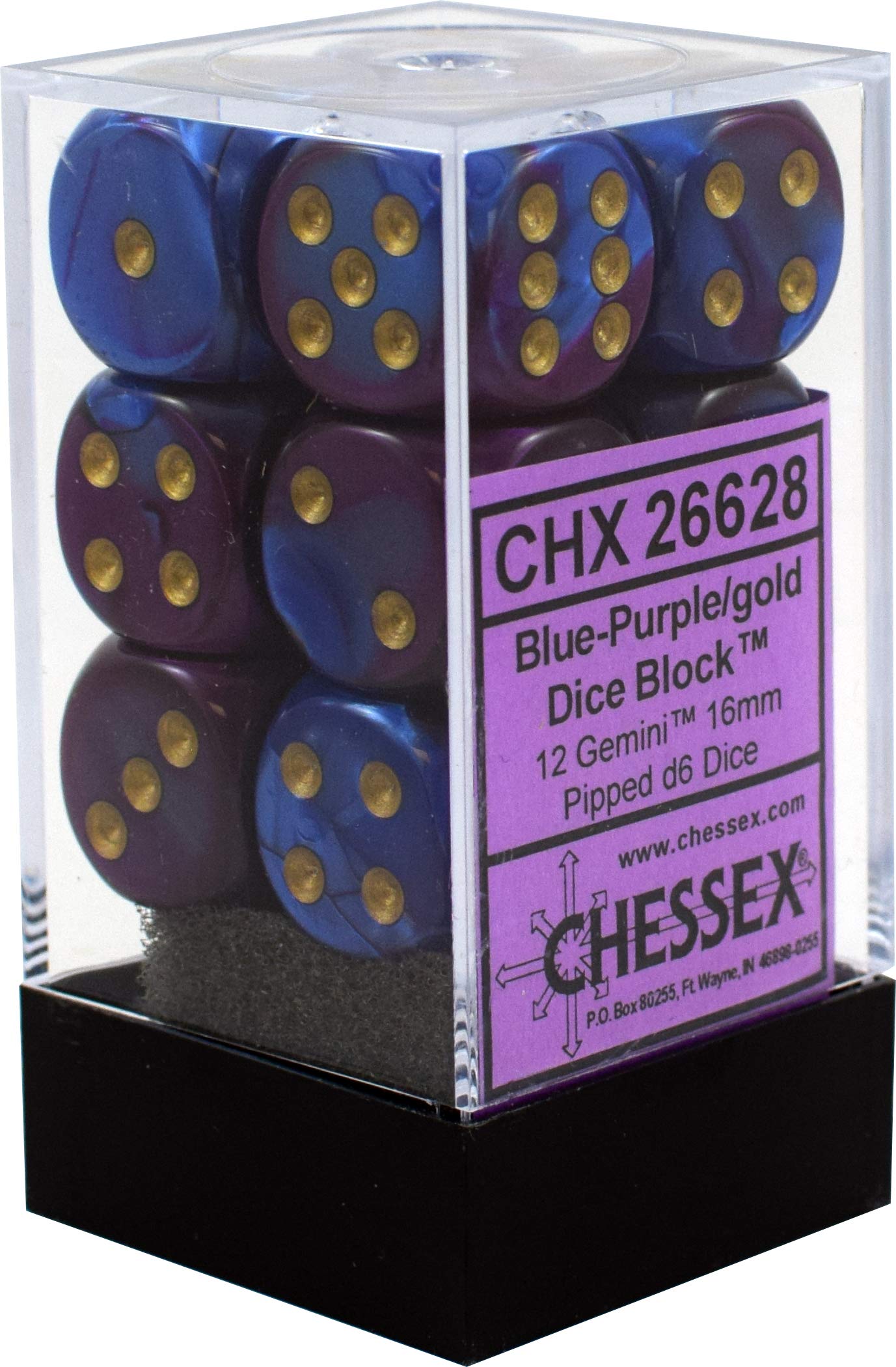 DND Dice Set-Chessex D&D Dice-16mm Gemini Purple, Teal, And