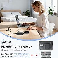 Vista 3 de SLE-TECH Cargador portátil de 65W compatible con Dell Inspiron 13 14 15 17 3000 5000 7000 Serie Conecta cargadores (7.4mm y 4.5mm)