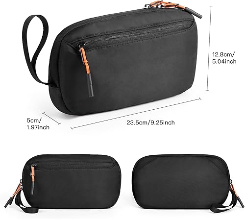 Miniatura 3 de Bolsa organizadora de cables, organizador de cargador para accesorios de viajeartículos esenciales de avióndispositivos técnicos electrónicos (negro)