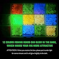 Vista 11 de Dovesun Cuentas de pesca que brillan en la oscuridad, cuentas de pesca para agua salada, 1035 unids/600 piezas/250 piezas/120 cuentas coloridas