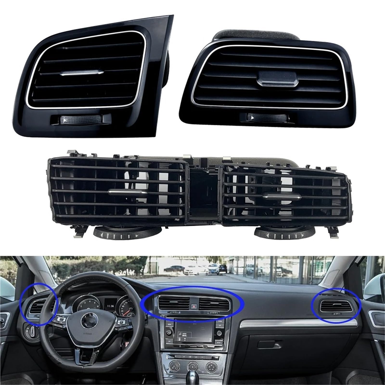 Aria Griglia Ventilazione Per VW Per Golf 7 5 MK7 Uscita Condizionatore D