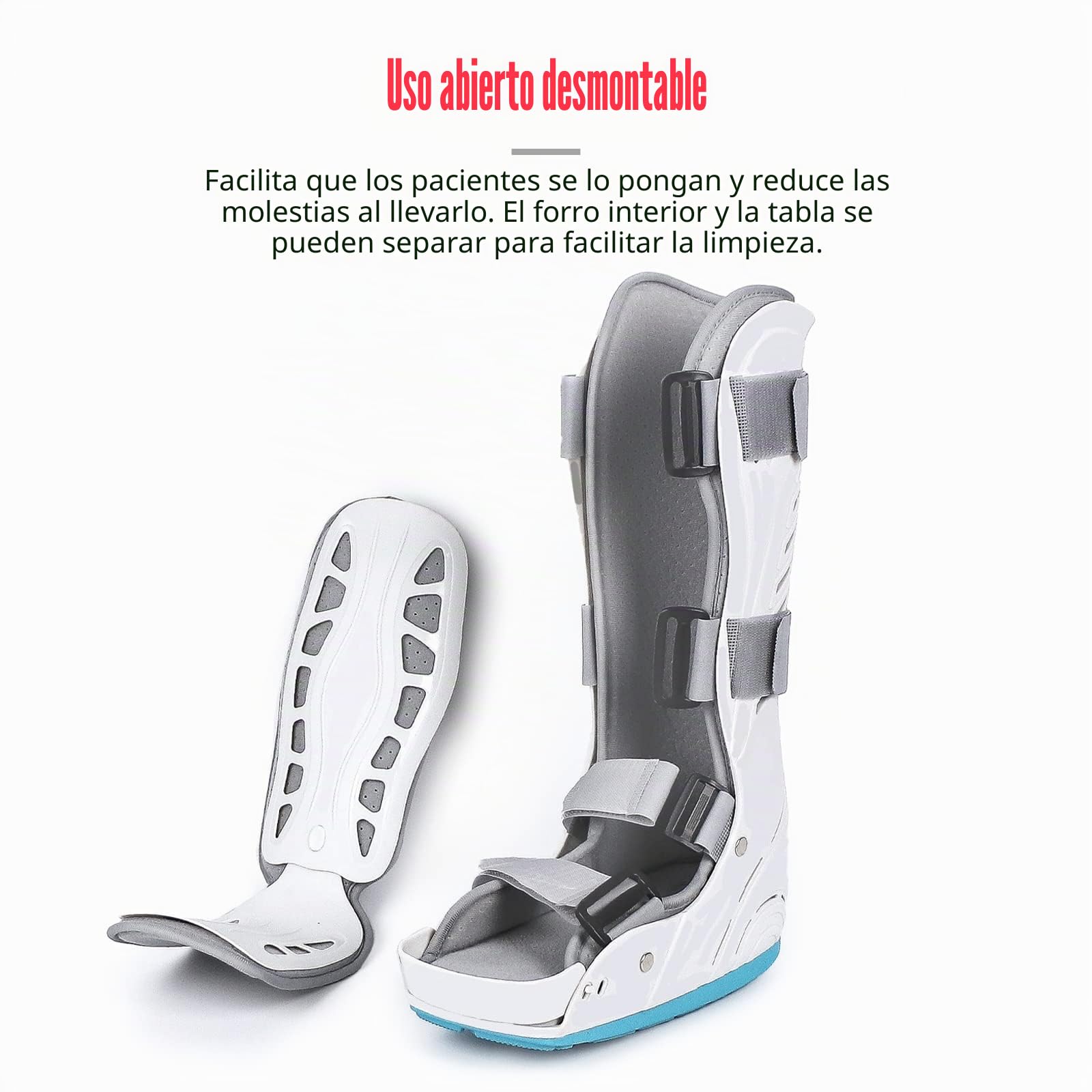 Bota inflable para caminar, bota de fractura larga con cámara de aire, ortopédica para esguinces de tobillo, recuperación del dolor de pies, pie roto, tendinitis de Aquiles (M)