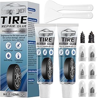 Tire Repair Glue, Rubber Cement for Sidewall Fixes, Suitable for Car, Motorcycle, Bike, Jeep, Off-Road, Truck, Tractor, 20ML, Black