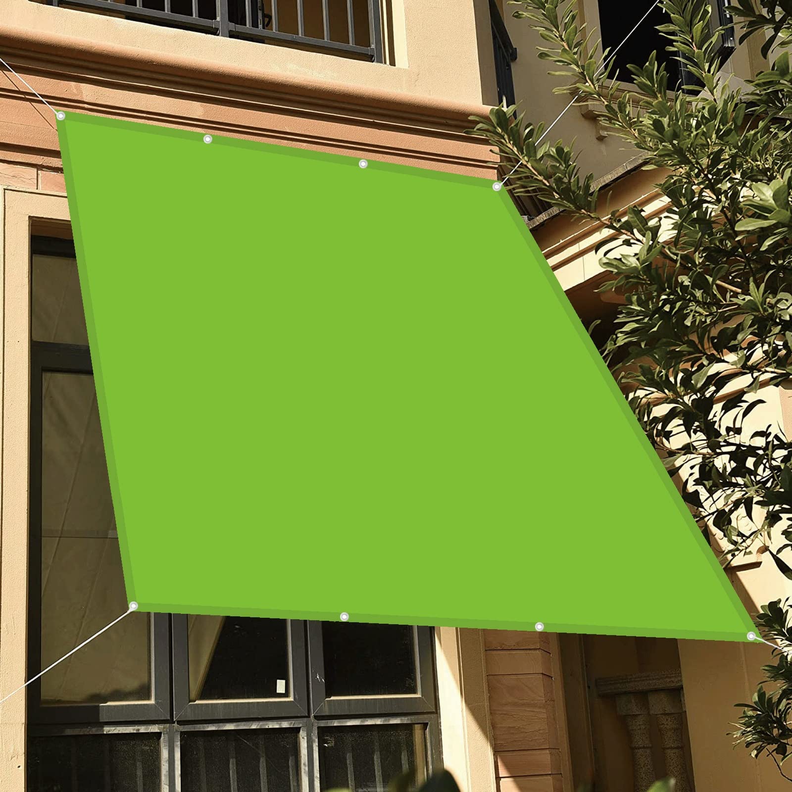 Shade SailsSunscreen - Baldacchino rettangolare, 1,4 x 1,6 m, blocco UV al 95%, impermeabile, copertura ombreggiante con kit di fissaggio con corda inclusa, per giardino, gazebo, pergola, patio, verde