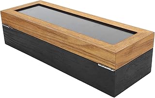 xuuyuu ウッドウォッチボックス6寸ディスプレイ収納ケース ある外観+ウォッチコレクターに最適+中にガラス素材+サイズ31.5 X 11 X 8cm