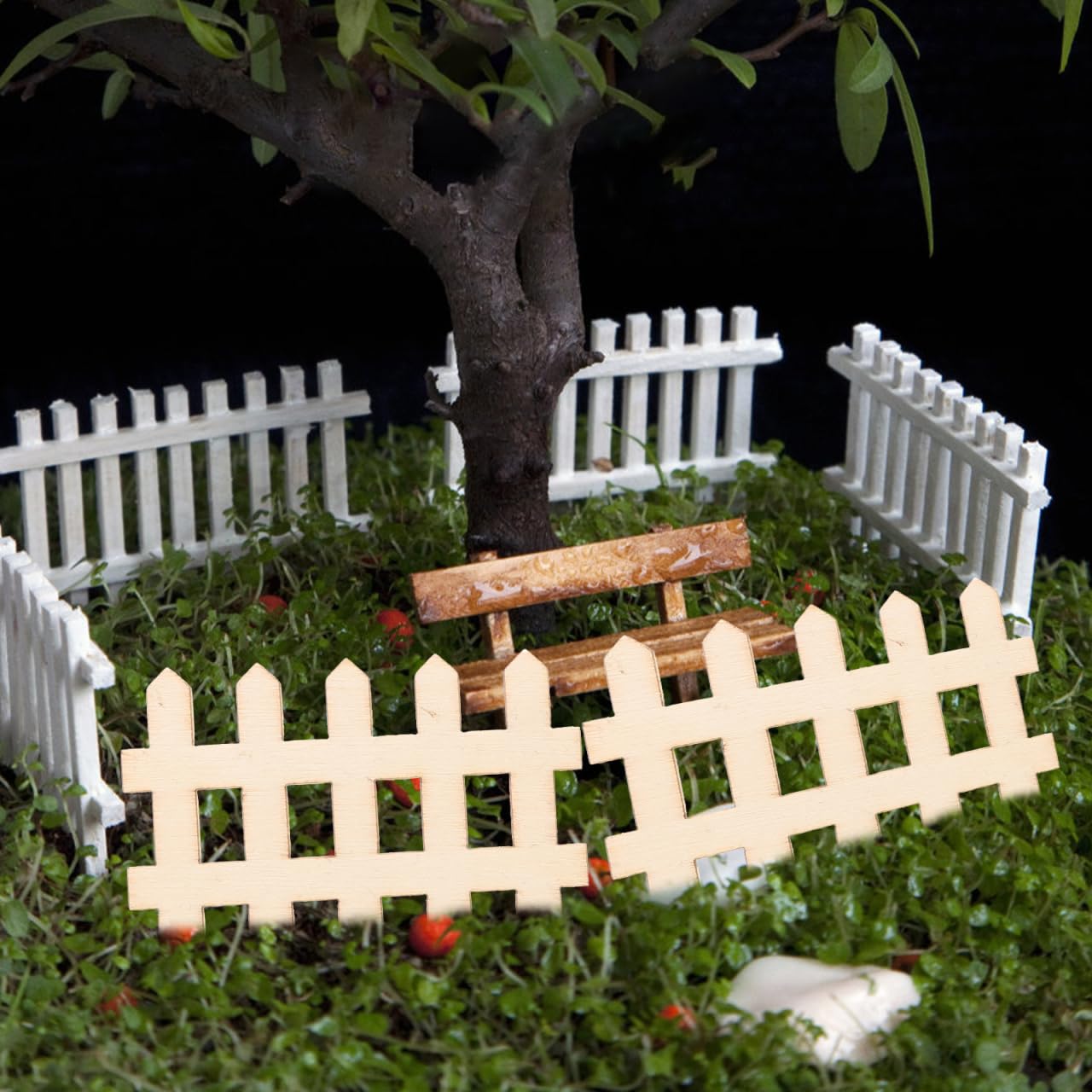 Snapklik.com : 100 Pcs Door Decorate Edge Mini Miniature Picket Fence ...