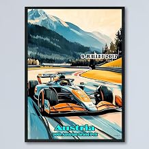 Vintage Style Grand Prix Auto Racing Poster - Austria-JUILLET 2017-30th Austrian Grand Prix- Race Unframed Wall Art Print Poster For Gifts and Wall Art Decor for Living Room, Office Ww49LT