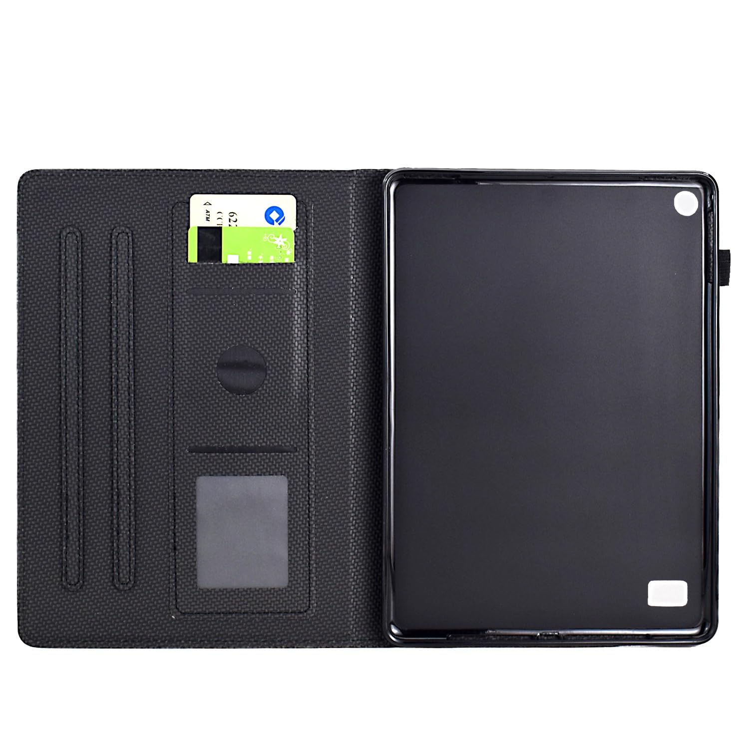 Kompatybilny z Kindle Fire 7 2019/2017/2015 (9./7./5. generacja) Etui Slim PU Leather Multiple Angle Stand Flip Case gniazdem na karty i automatycznym wybudzaniem/uśpieniem Cover Full Protective(Noir)