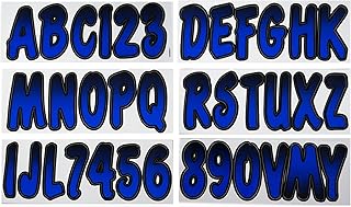 Hardline Products Series 200 Factory Matched 3-Inch Boat & PWC Registration Number Kit - Metallic Blue/Black
