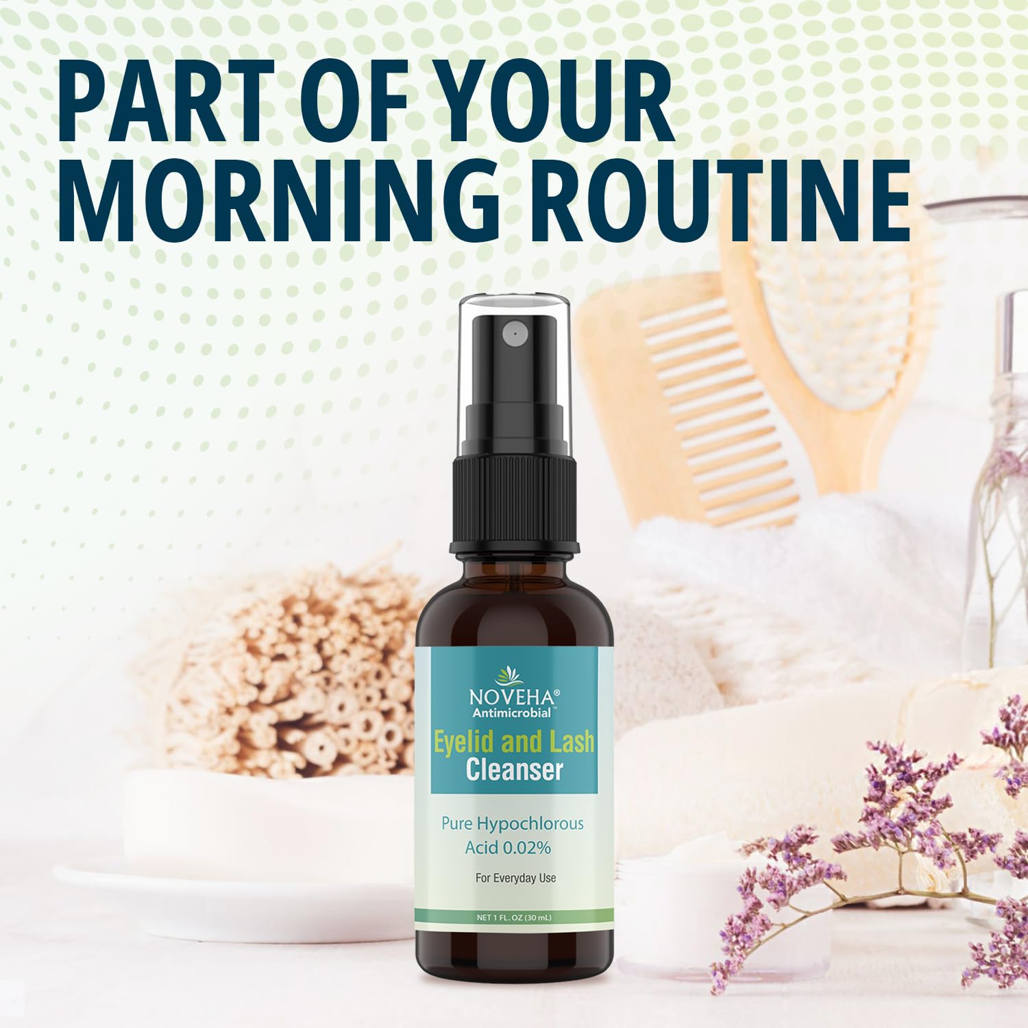 NOVEHA Eyelid Cleanser | Stye Eye Treatment | Eye Lid Cleaning | Dry Relief | Fast Acting Soothing Cleansing Formula | Pure and Gentle Lash Hypochlorous Acid Eyelid Spray (1oz - 1 Pack) - Image 5