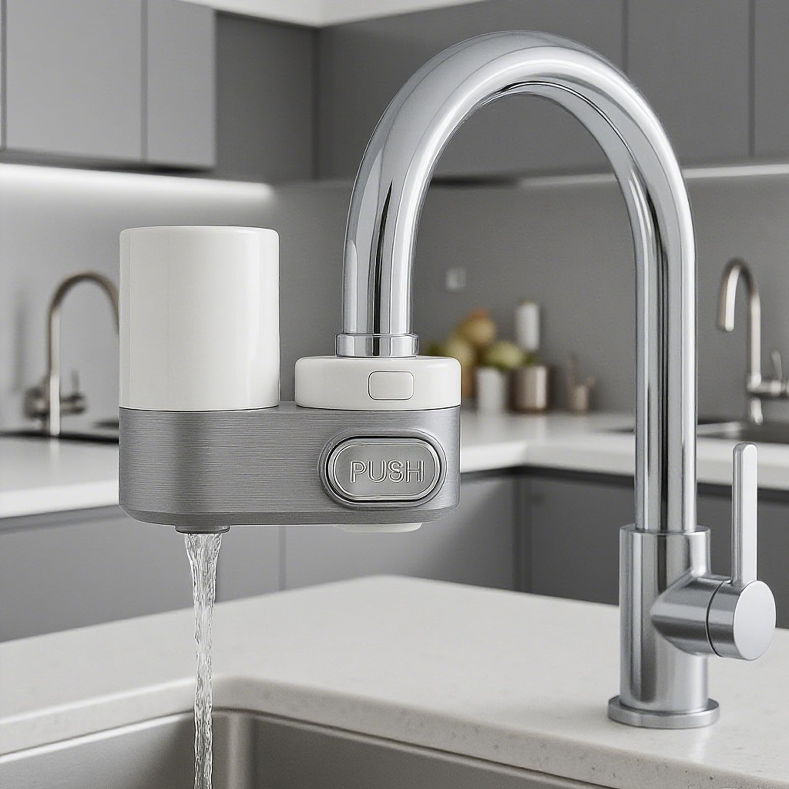 Purificador De Agua De Grifo, Filtro De CarbóN Activado DoméStico, Interruptor MecáNico, Elimina Cloro Y Metales Pesados, Apto Para Cocina Y BañO