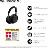 Sony WH-1000XM6 Casque sans-Fil Bluetooth à réduction de Bruit Noir, Son Hi-Res Unique, Confortable, Conception Pliable, Etui résistant, 30h Autonomie, iOS & Android - Noir - 2