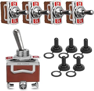 MGI SpeedWare Latching Toggle Switches ON/Off/ON 5-Pack with Waterproof Boots, 3-Pin SPDT
