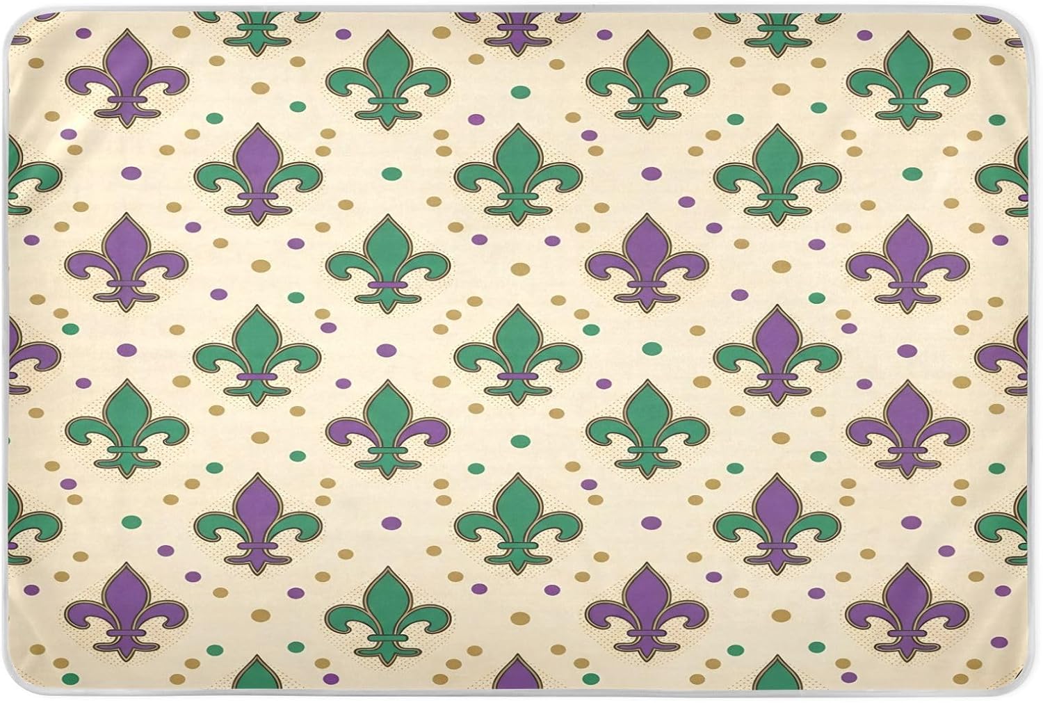 CEBUGI 34” x 52”Washable Underpads Heavy Absorbency Waterproof Incontinence Bed Pads Fleur-de-lis Pattern Pee Pads for Adults Kids and Baby