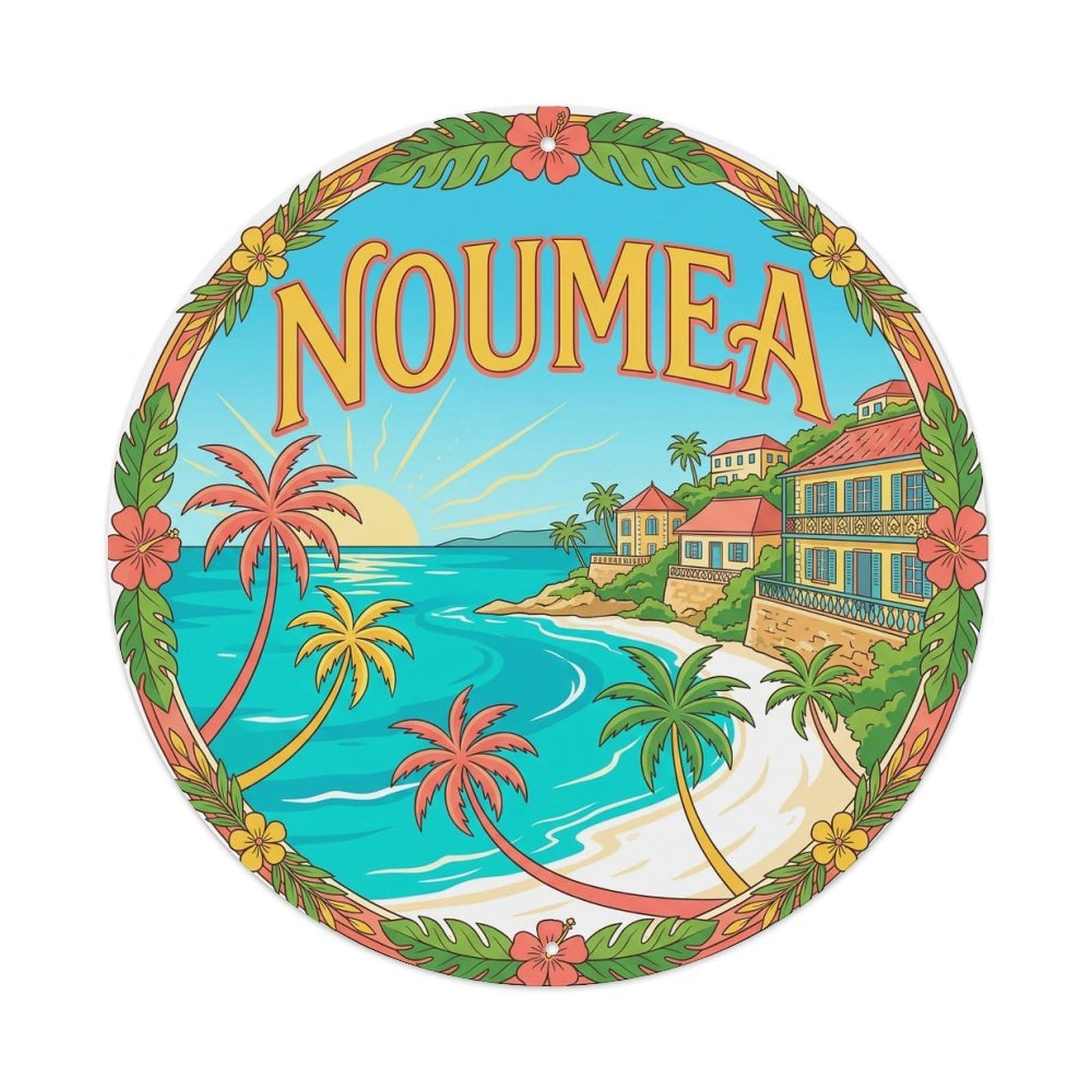 Retro Travel New Caledonia Noumea Metal Tin Sign
