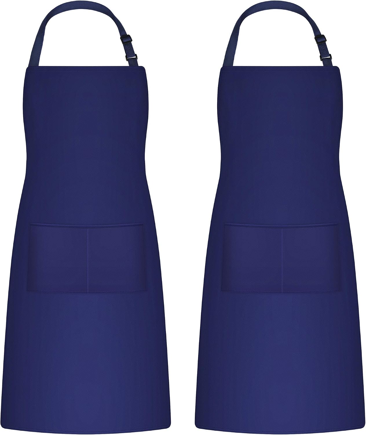Puroma Adjustable Bib Apron Waterdrop Resistant with 2 Pockets, Unisex Cooking Kitchen Aprons for Chef Couple BBQ Painting (Blue