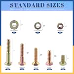 Glarks 180Pcs 1/4"-20 Grade 8 Bouteilles à hexagones en filet grossier Kit d'assortiment de rondelles de vis, 5 Taille 1/2", 3/4", 1", 1-1/4", 1-1/2" Vis à tête d'hex et écrous à hexagone Laveuses plates Set de rondelles à serrure