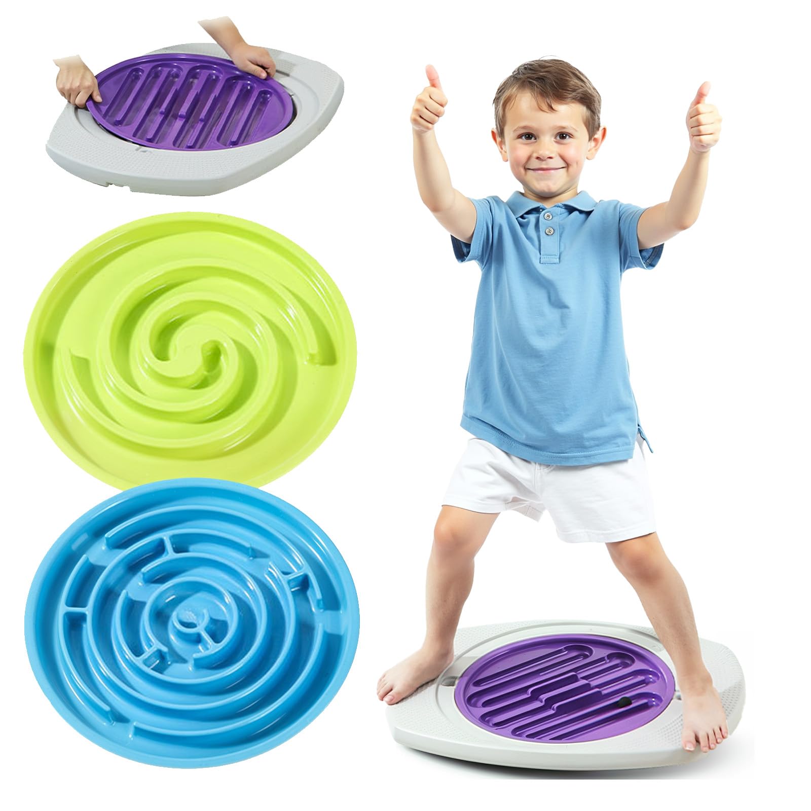Balance Board Wobble Board with Maze Kids Balance Boards with 3 Replacement Labyrinth Boards and 2 Balls, Balance Trainer for Sensory Training for Physical Therapy & Core Strength, Max Load 220 Lbs
