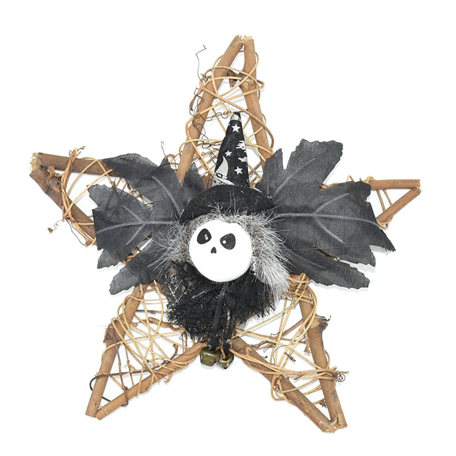 Tsophreniq Creative Witch Pumpkin Rattan Wreath Door Hanging Decoration Props for Home Decor Halloween Suppl Vine Star Decorations for Party