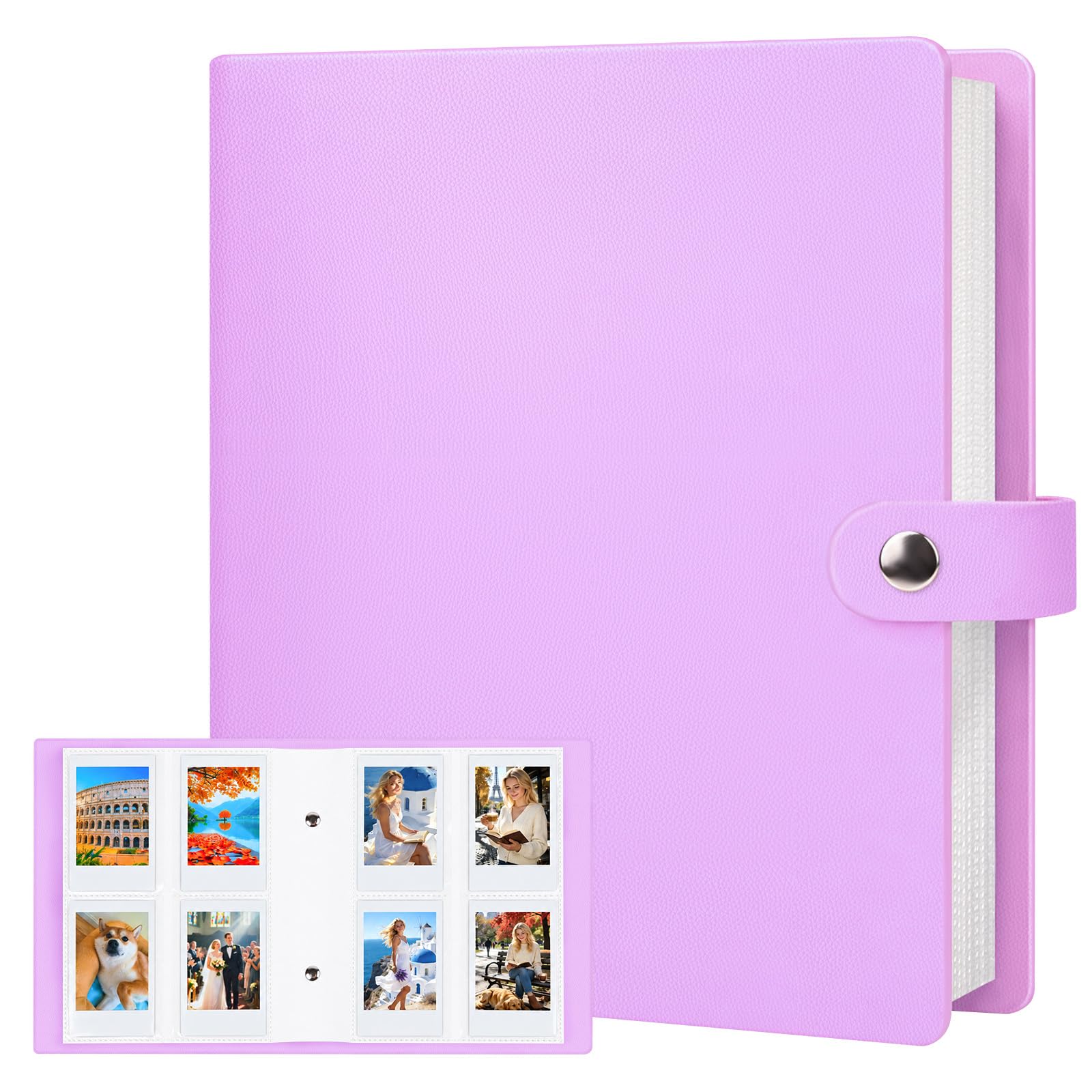 256 Photos Album for Fujifilm Instax Mini Camera/Polaroid 2”x3” Pictures, 2x3 Photo Album Book for Fujifilm Instax Mini 11 12 evo 9 90 70 40 8 Instant Camera & Instax Mini Instant Film,Purple-picture-23