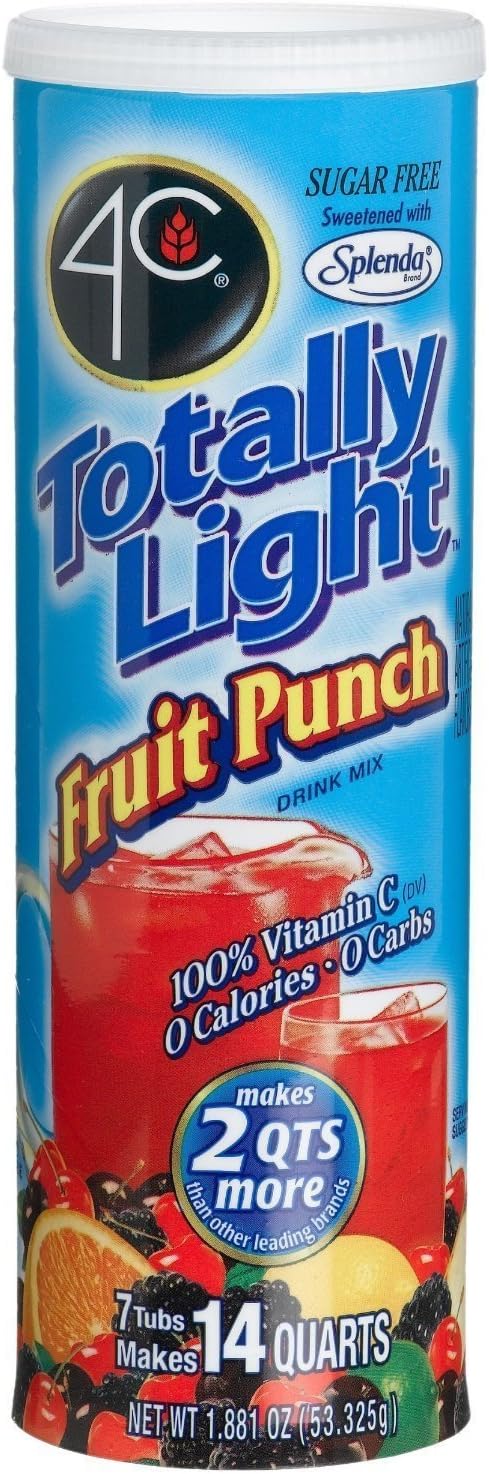 4C Totally Light Fruit Punch Drink Mix 7-Count Canisters - Pack Of 4