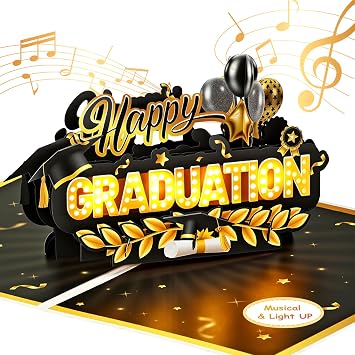 Yinqing Graduation Cards, 2026 Pop Up Congrats Grad with Lights & Music, Happy Graduation Gifts for High School College University Graduates for Son Daughter Grandson