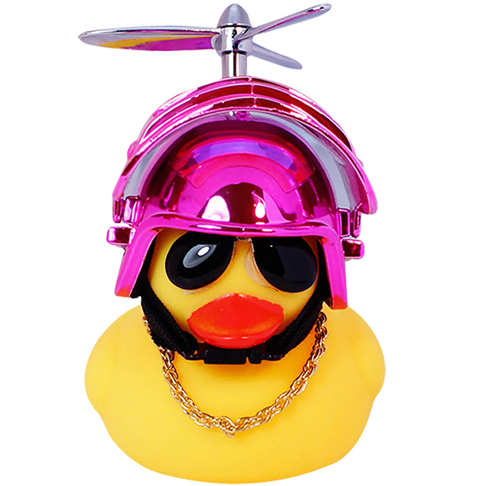 wonuu Rubber Duck Car Decorations Cute Yellow Duck Car Dashboard Ornaments with Propeller (W-Pink)