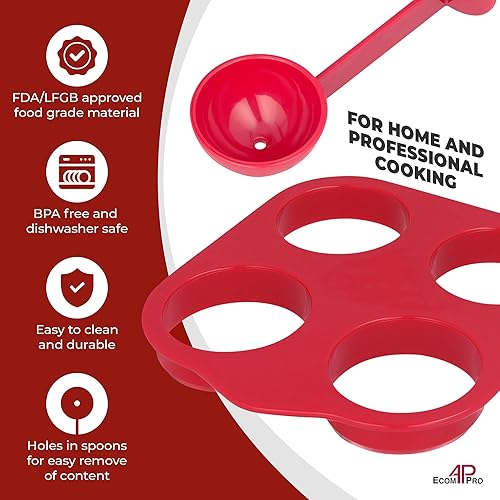 Miniatura 5 de Patty & Cookie Shaper - Juego de cocina, moldes innovadores para dar forma a la prensa de hamburguesas de carne y hornear galletas, 2 cucharas