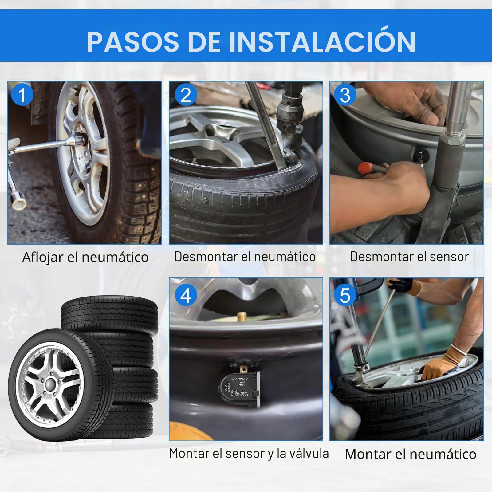 Sensor de monitor de presión de neumáticos para Opel TPMS de repuesto, sensor de presión de neumáticos, prevención de fugas de neumáticos, compatible con Adam Ampera Astra 2012 2017 (4 piezas)