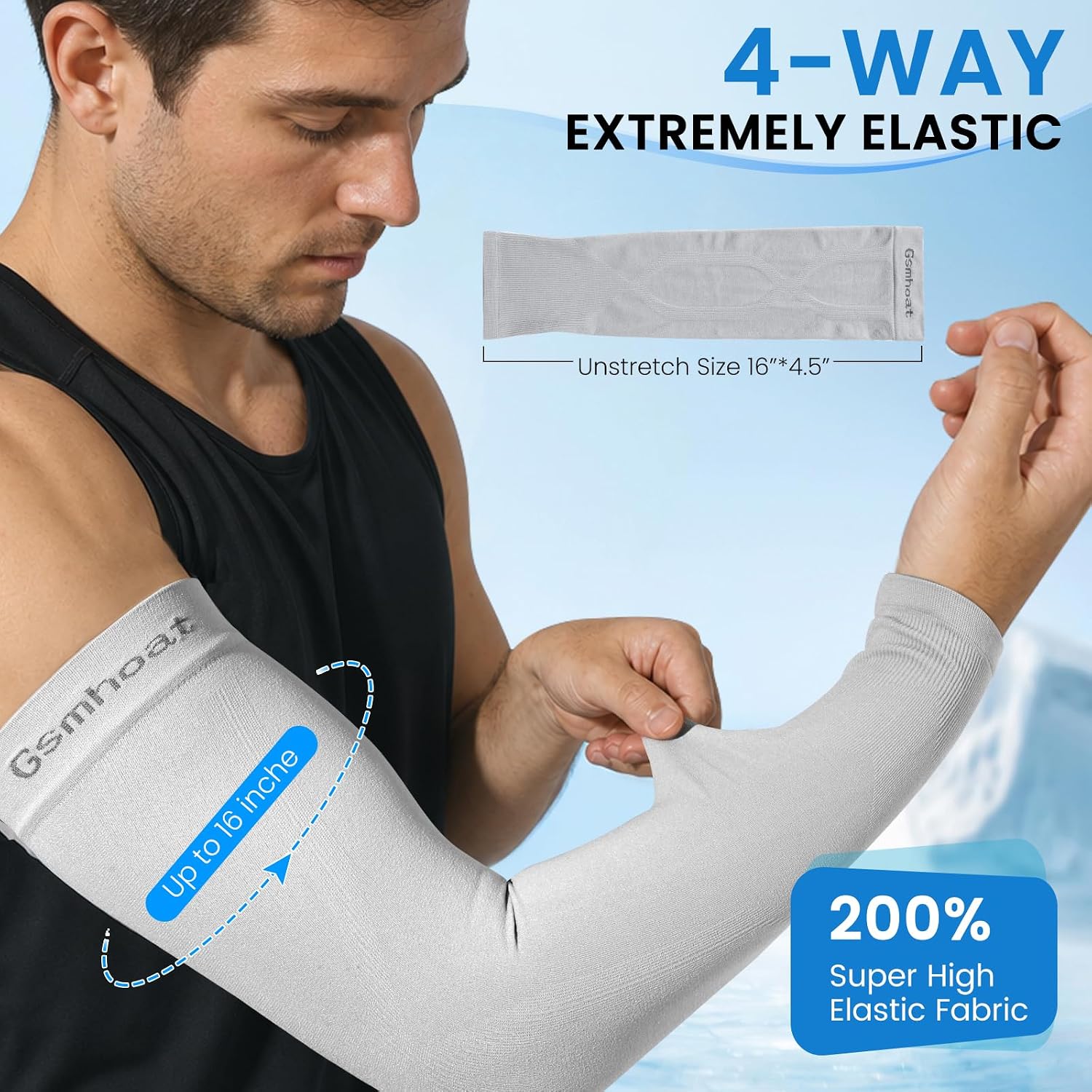 Cooling Arm Sleeves for Men Women UV Protection, Sports Compression Arm Cover Sun Sleeves for Volleyball Golf Outdoor