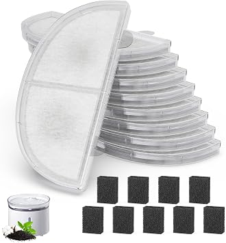 Cat Water Fountain Filter Pet Drinking Fountain Filter Replacement, Compatible with WF20/CF20 | Triple-Layer Filtration System, 9Pack 9 Sponges Included