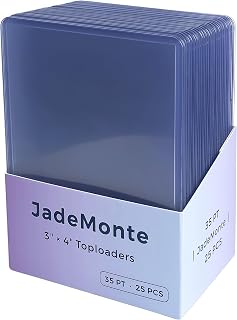 JadeMonte 25 Pcs Hard Plastic Toploaders 3"x4", Trading Card Holders with Protective Film, Clear Card Sleeves for Baseball, Football, Sports Cards, Kpop Photocards, and TCG Collectibles