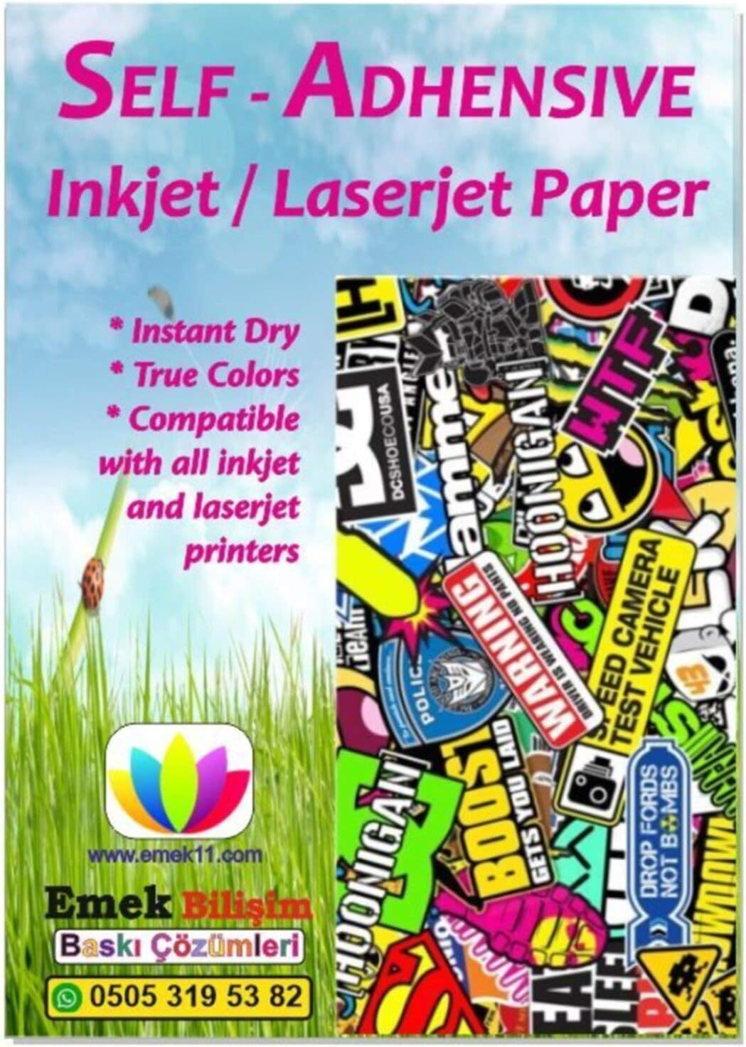 Inkjet Ve Laser Uyumlu Sticker Güçlü Yapışkanlı 10x15cm A6 Etiket Kağıdı MAT YÜZEYLİ 120gsm (100 yaprak)