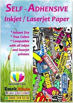 Inkjet Ve Laser Uyumlu Sticker Güçlü Yapışkanlı 10x15cm A6 Etiket Kağıdı MAT YÜZEYLİ 120gsm (100 yaprak)