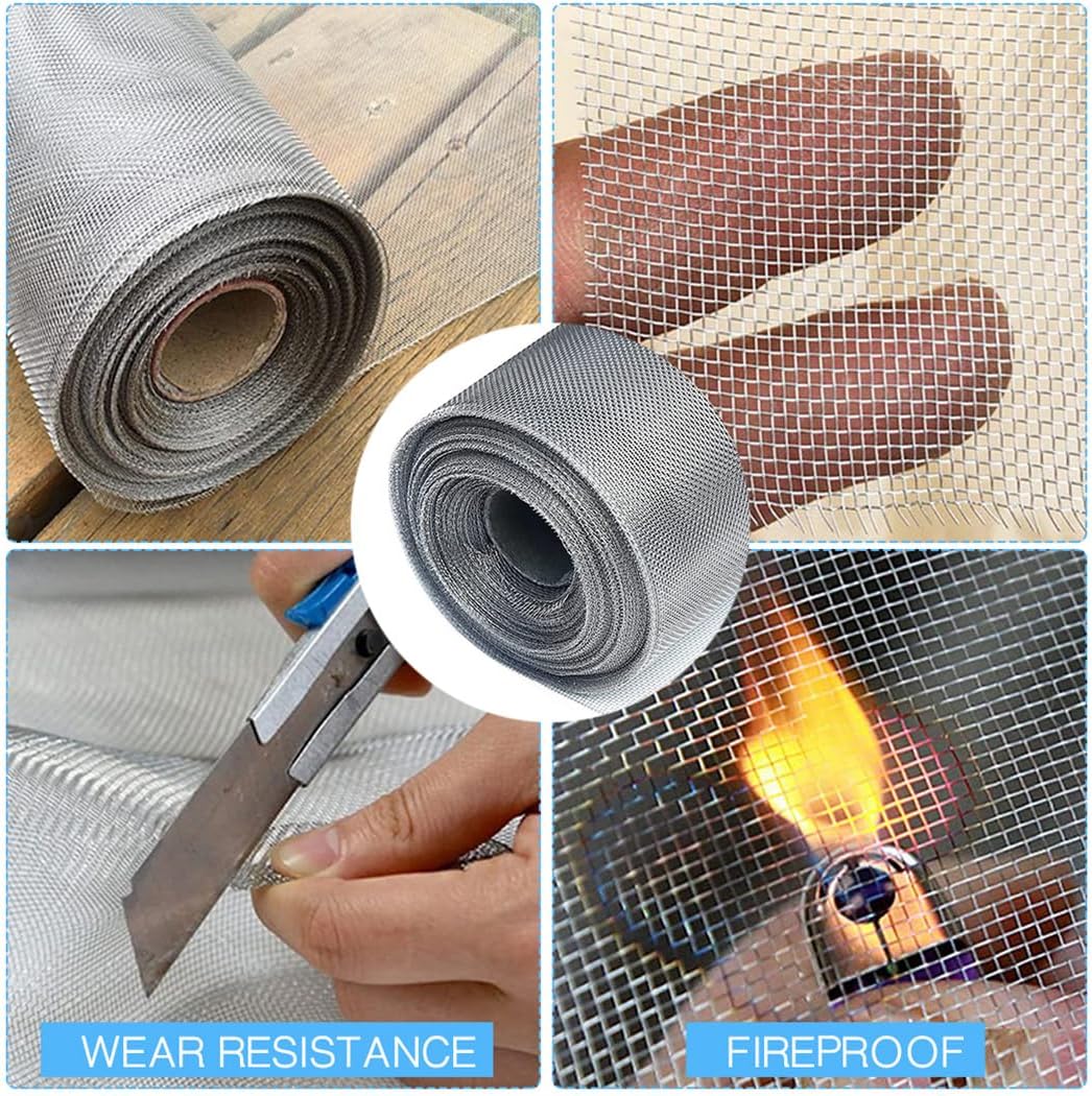 Filter Screen Sheets Stainless Steel Air Vent Mesh Cover Wire Mesh Roll 30x120cm Woven Wire 30 Mesh Sheet for Vents Cover Air Brick Garden