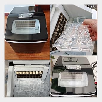 Ice Maker 30kg Commercial Ice Maker Square Ice Maker Home Worktop Portable Ice Cube Machine Electric Ice Generator Ice Maker (Color : Manual Water Filling)