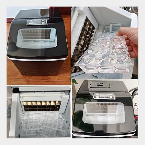 Ice Maker 30kg Commercial Ice Maker Square Ice Maker Home Worktop Portable Ice Cube Machine Electric Ice Generator Ice Maker (Color : Manual Water Filling)