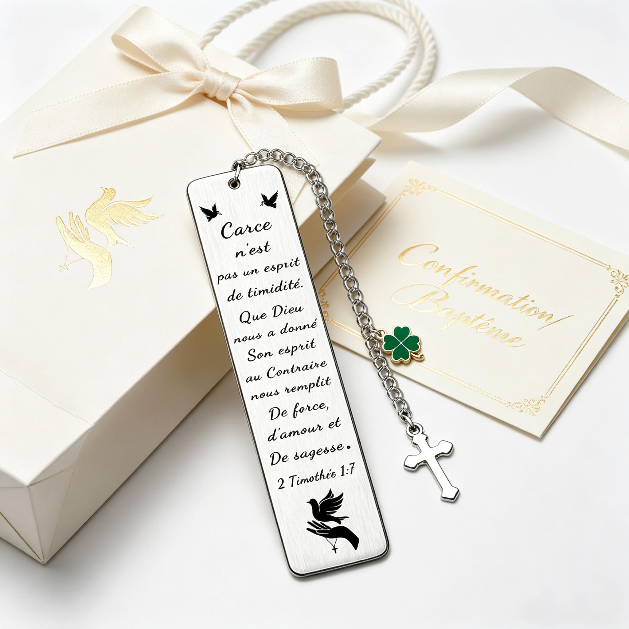 Marque-Page Chrétien Religieux pour Femme Homme Cadeau Communion Confirmation Baptême Anniversaire Calendrier Avent (2)