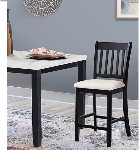 Miniatura 7 de Wooden Bar Stools - Set of 2 Counter Height Bar Stool with Leather Upholstered Design, Terciopelo Sillas para Barra de Cocina- Kitchen Dining