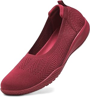 LEDINEY Women's Flats Slip On Go Walk Shoes for Women Comfortable Walking Sneakers Knit Low Wedge Dressy Ballet Shoes Zapatos para Mujer