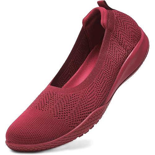 Women's Flats Slip On Go Walk Shoes for Women Comfortable Walking Sneakers Knit Low Wedge Dressy Ballet Shoes Zapatos para Mujer